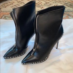 Black Stud Stiletto Booties